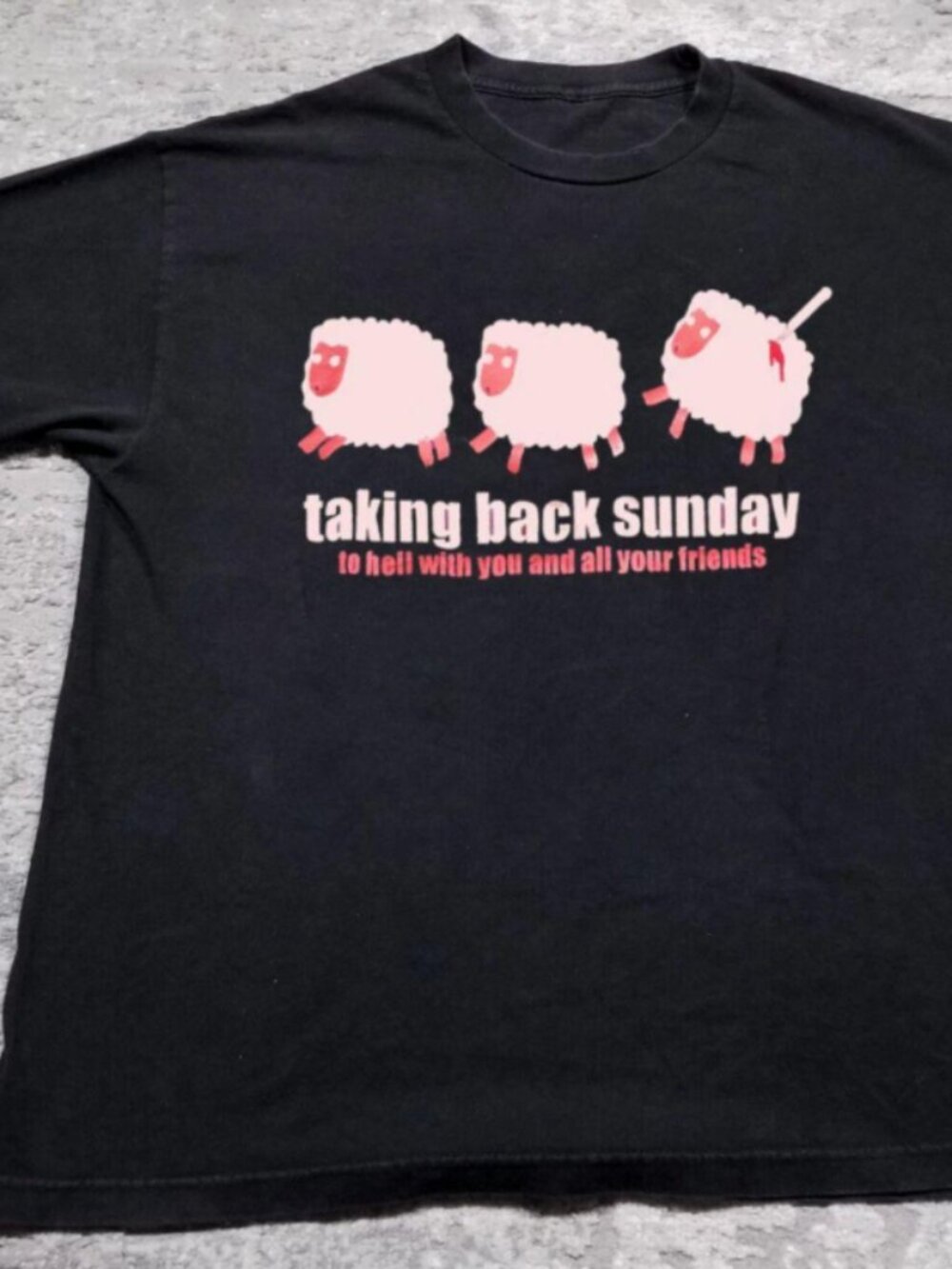 Sheep Taking Back Sunday you and all your friends black T-Shirt
